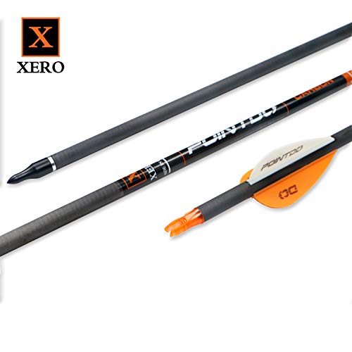 Pointdo 100% Carbon Arrow Practice Hunting Arrows With Removable Tips For Compound & Recurve Bow(Pack Of 12) (Orange White) #TOP2