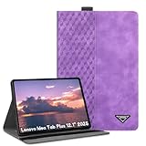 CXTCASE Hülle für Lenovo Idea Tab Plus 12.1 Zoll 2025, Multi-Winkel Folio Flip PU Lederhülle Smart Cover Hülle Schutzhülle für Lenovo Idea Tab Plus 2025 TB361ZU TB361FU, Violett