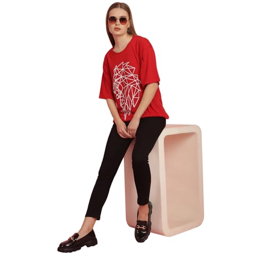 Image of Mack Jonney Printed Round Neck Cotton Regular Fit Oversize Half Sleeves Tshirt for Women(Pack of 3)-MACK631093