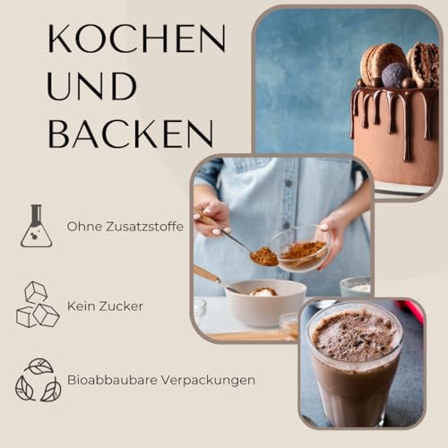 Pure Xocolate Premium Bio Kakaopulver – Feinster alkalisierter Kakao aus edel Bohnen | Zuckerfrei, Vegan & Glutenfrei| Perfekt für Getränke & Backwaren (500 g)