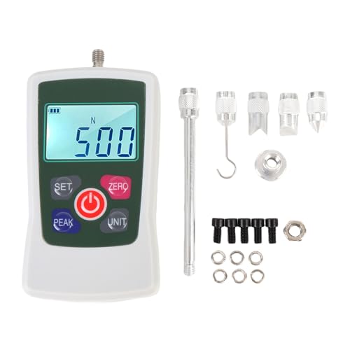 5N Digital Kraftanzeige, Push -Pull -Messgerät Tragbare Kraftmesser Dynamometer -Spannungsmessgeräte -Druckschubmesser mit Einheiten N/lb/kg/oz, Tragbarer Speichergehäuse