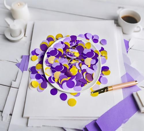Image of Purple Gold Confetti /Purple Gold Party Table Decorations /Eid Mubarak /Purple Birthday Decorations /NYU Graduation Party Decorations 2026