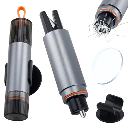 VAGCARS 2PCS Car Emergency Hammer, Car Window Breaker with Seat Belt Cutter, Flash Hammer, Safety Hammer with 2 Test Glass & 2 Holders, Multi-function Escape Emergency Tool for All Vehicles