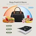 HOMESPON Insulated Lunch Bag Water Resistant Tote with Pockets - Image 6
