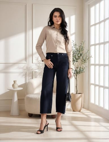 Image of Symbol Premium Women's Cotton Stretch Formal Shirt | Full Sleeve Button-Down | Regular Fit | Office-Wear | Desk-to-Dinner (Available in Plus Sizes)