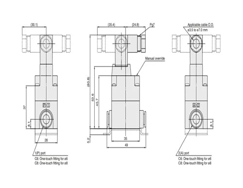 Électrovanne à 2 ports VQ31A1-5YZB résister aux fuites d'air