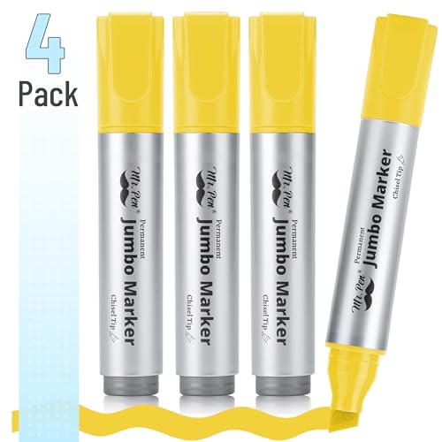 Image of Mr. Pen- Jumbo Permanent Markers, 4 Pack, Assorted Color, Chisel Tip, Large | King, Color Permanent Markers Set, Huge Poster Markers