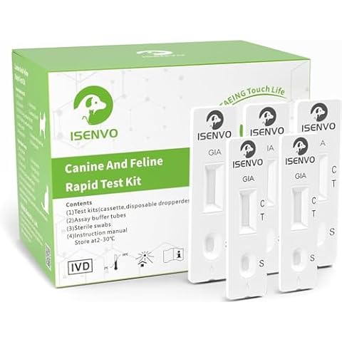 ISENVO 5 Copies Dog Puppies and cats Stool GIA Test Kit | Fast and Accurate Cat Giardia Test for Early Detection of Dog Cats and Giardia Cover
