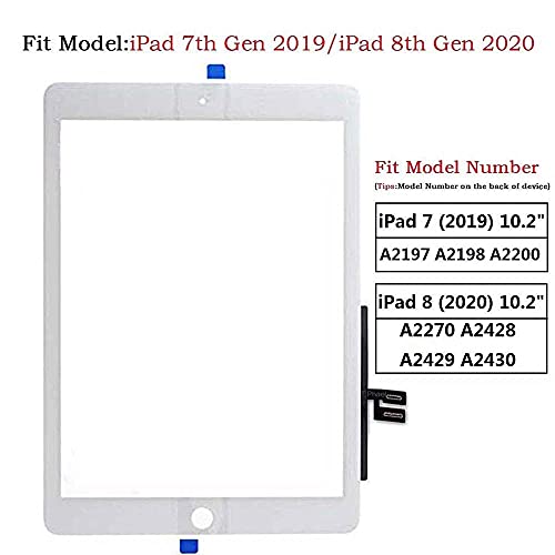 image for Zentop Touch Screen Digitizer for White iPad 7/8 2019 2020 7th/8th Gen