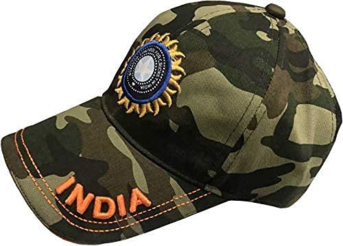 Indian Cricket Cap Military for Men in Blue and Army Cotton Caps | ODI Test Ipl Indian Cricket Team Cap Free Size Adjustable Army Caps (Army Shade)