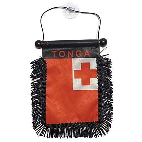 Tonga Flag for Your Rear View Mirror | Tongan Hanging Mirror Flag for Your car Cover