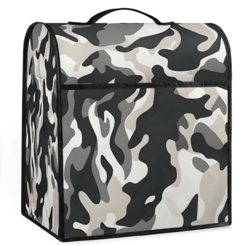 Coffee Maker Cover Black White Camouflage Kitchen Appliance Covers Small Appliance Covers Blender Cover Juicer Cover Dust Covers for Kitchen Appliances with Top Handle and Pockets,Washable,B586