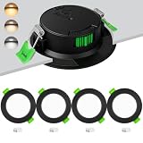 Laiebri LED Spots 230V 4er Set IP44 Einbaustrahler 55–68mm Lochmaß Schwarz