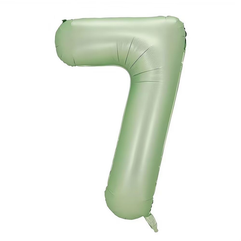 Luftballon Zahl 7 Grün Zahlenballon Luftballon 7 Geburtstag, Nummer Ballon Zahl 7 Folienballon Party Deko - 101cm - Helium Unterstützen