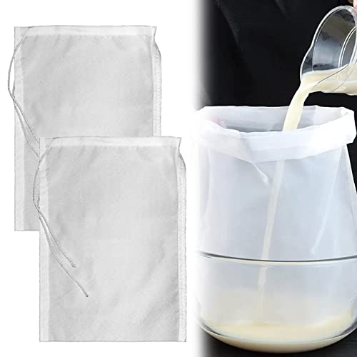 3 Sacchetti Per Latte Di Noci Riutilizzabili – Filtri In Tessuto Per Preparare Latte Vegetale Fatto In Casa – Ecologici E Lavabili
