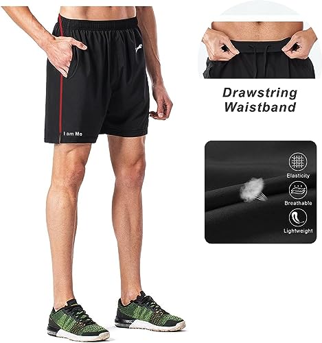 Image of JUST RIDER Men's Swim Shorts with Zipper Pocket | Quick Dry Swimming Trunks | Lightweight Beach & Pool Swimwear | Elastic Waist Sports Shorts for Swimming