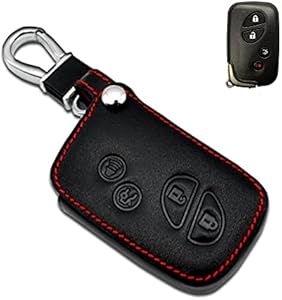 MECHCOS Compatible with fit for Lexus ES350 GS300 GS350 GS430 GS450h ISC IS250 IS350 LS460 LS600h Leather Keyless Entry Remote Control Key Fob Cover Case Protector HYQ14AAB