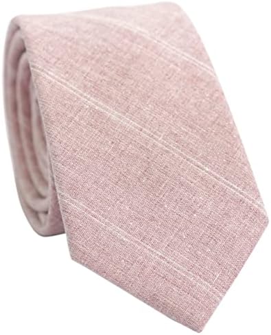 BELLUNO 2.5 inch Skinny Ties for Men, Solid Cotton Linen Neckties