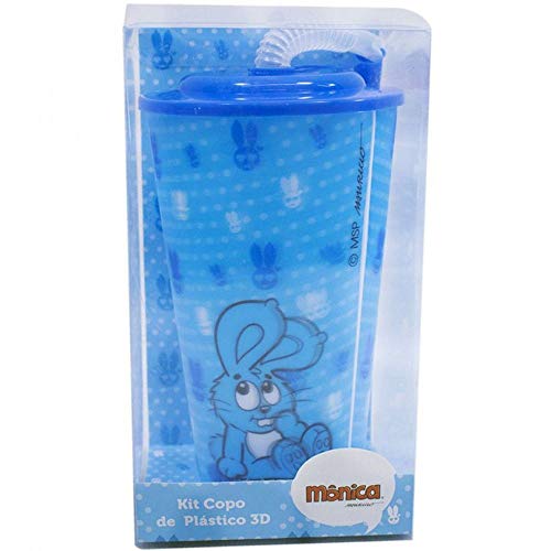 Copo 3D Com Canudo Dobrável Sansão 550ml - Turma Da Mônica