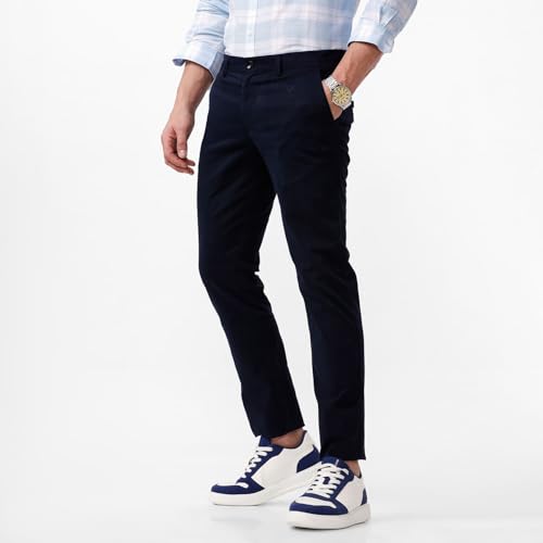 Image of BASICS Premium Cotton Stretch Formal Trousers for Men | Office Pants