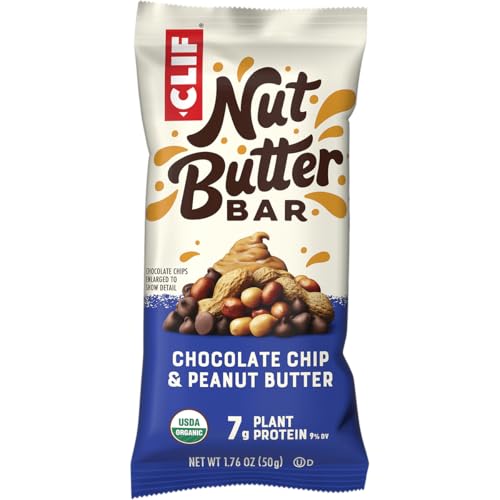 Image of CLIF Nut Butter Bar - Chocolate Chip & Peanut Butter - Filled Energy Bars - Non-GMO - USDA Organic - Plant-Based - Low Glycemic - 1.76 oz. (5 Pack)
