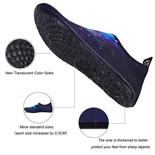 Image of WateLves Water Shoes for Womens Mens Barefoot Quick-Dry Aqua Socks for Beach Swim Surf Yoga Exercise New Translucent Color Soles