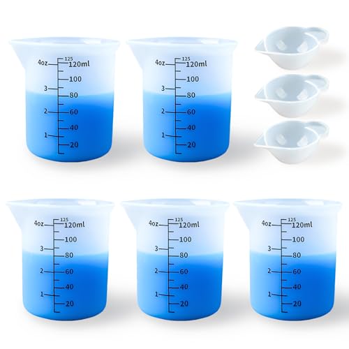 Set de vasos medidores y mini cuencos de silicona 5 piezas miniatura 1