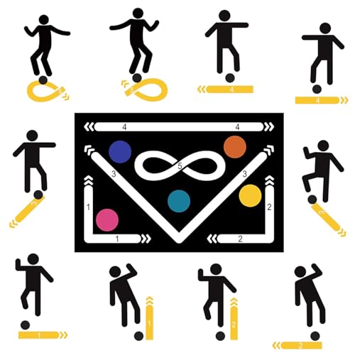 Tappetino da allenamento per calcio, antiscivolo, con assorbimento degli urti, per padronanza della palla, include 2 paia di calzini