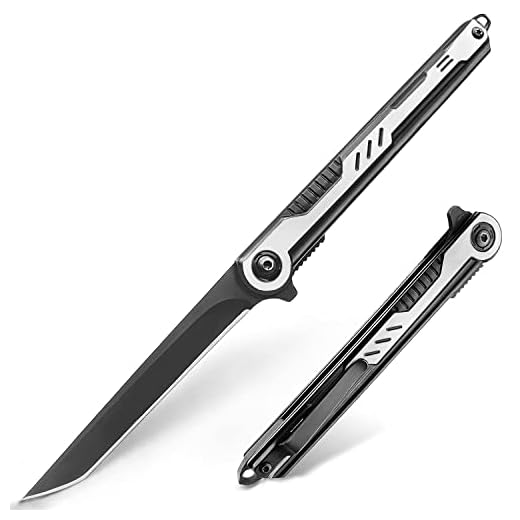 QZL EDC Folding Pocket Knife for Men,Slim Tanto knives with Clip and Glass Breaker, Gentleman's Knife with 7CR13Mov Steel Blade, Flipper Open & Liner Lock for Everyday Carry, Outdoor Camping