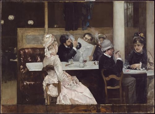 Toile Décoration Murale Scène de café à Paris Henri Gervex pour habiller un mur vide