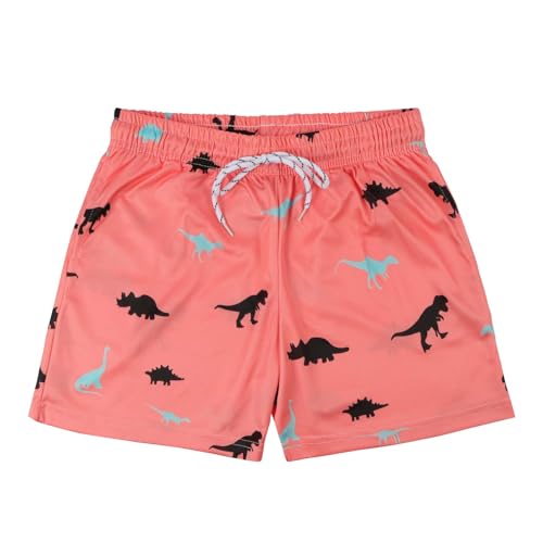 AYESY Bañador Niño Ropa de Baño Quick Dry con Tipo Bóxer Pantalones Cortos de Baño Bañador Estampado para Playa Natacion Niño con Cordón 7 a 8 años Talla 130 Naranja