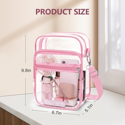Image of Blvornl Clear Crossbody Bag with Adjustable Shoulder Strap, Stadium Approved PVC Purse Bag, Messenger Bag