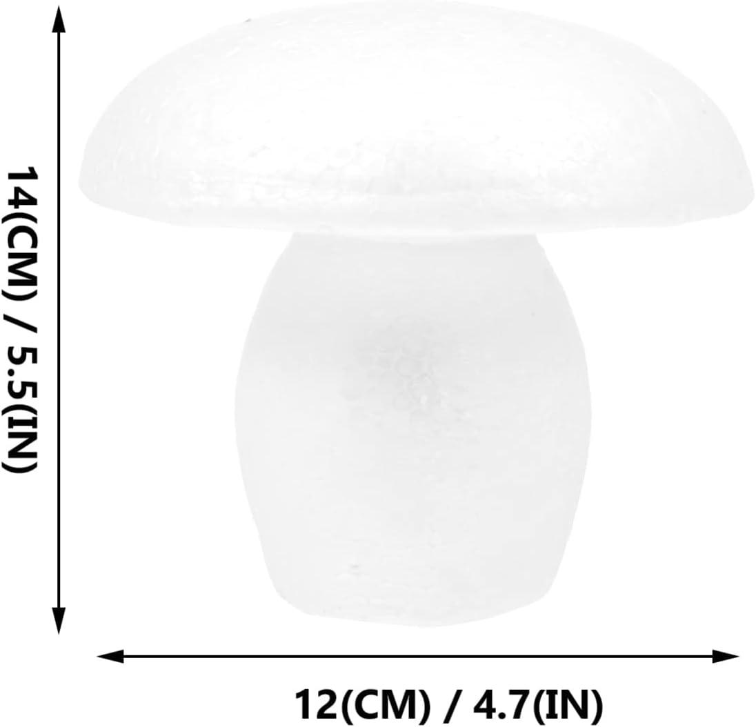 White Foam Mushroom Mushrooms: 5pcs DIY Polystyrene Crafts Modelling Mushrooms Foam Shapes Molds for Fairy Garden Micro Landscape