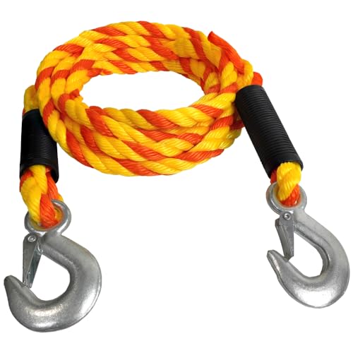 Abschleppgurte mit Haken, robustes, geflochtenes Abschleppseil für LKW und Freizeit, 1,6 cm, 5,5 m, 3084 kg, Bruchfestigkeit, 1027 kg, sichere Arbeitslast Abschleppgurte mit Haken, robustes, geflochtenes Abschleppseil für LKW und Freizeit, 1,6 cm, 5,5 m, 3084 kg, Bruchfestigkeit, 1027 kg, sichere Arbeitslast