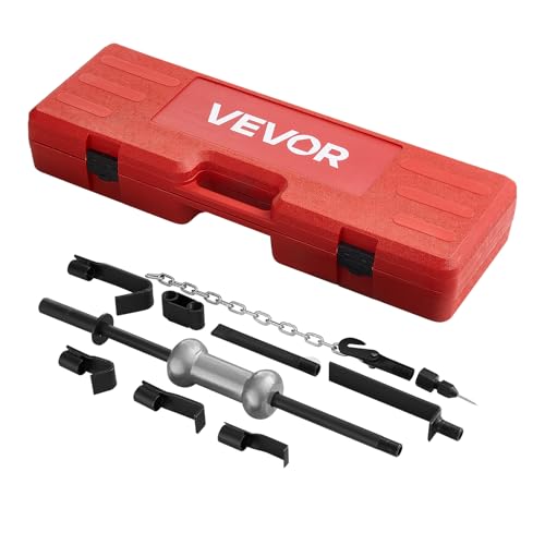 VEVOR Kit de Débosselage de Carrosserie, Marteau à Inertie 13-en-1 4,5 kg, Outil de Réparation de Bosses avec Étui de Transport, Tige d'Extension et...