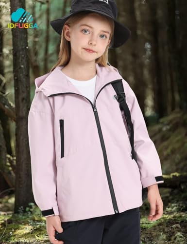 Image of Kids Rain Jacket Lightweight Waterproof Rain Coats Outerwear with Hood for Boys Girls Size 5-15