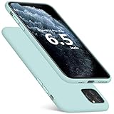DTTO Compatible with iPhone 11 Pro Max Case, [Romance Series] Silicone Cover [Enhanced Camera and Screen Protection] with Honeycomb Grid Cushion for iPhone 11 Pro Max 2019 6.5', Mint Green