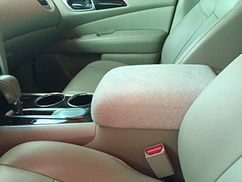 Auto Console Covers - Se adapta al Nissan Pathfinder 2013-2021 - Funda de forro polar para reposabrazos de consola central, color marrón