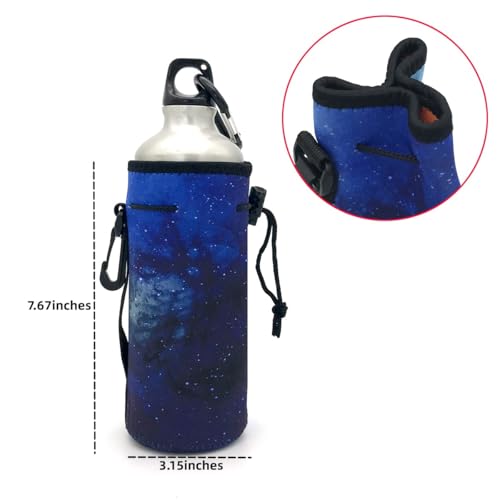 Image of Wanty Neoprene 20 Oz Insulated Water Drink Bottle Cooler Carrier Cover Sleeve Tote Bag Pouch Holder Strap for Climbing Cycling and Running Outdoor Activities