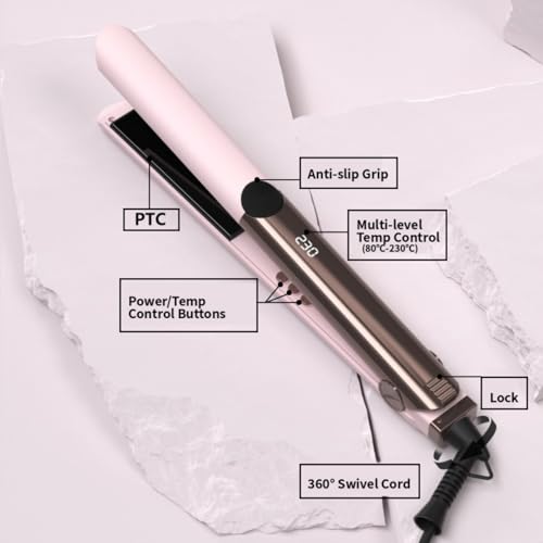 Plancha de pelo 2 en 1 con temperatura ajustable y cerámica miniatura 3