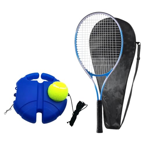 QUXVUIS Kit de Entrenamiento de Tenis Profesional portátil Que Mejora el Rendimiento con una Raqueta más Grande y Mejorada. Kit de práctica de Tenis. Equipo de Entrenamiento, Adultos Azul