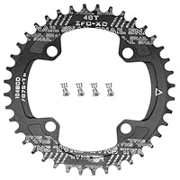 CYSKY Fahrrad Kettenblatt 104 BCD 30T 32T 34T 36T 38T 40T 42T 44T 46T 48T 50T 52T Schmale Breite Single Runde Kettenblätter mit Kettenblattschrauben für E-Bike Rennrad Mountainbike (Schwarz, 40T)