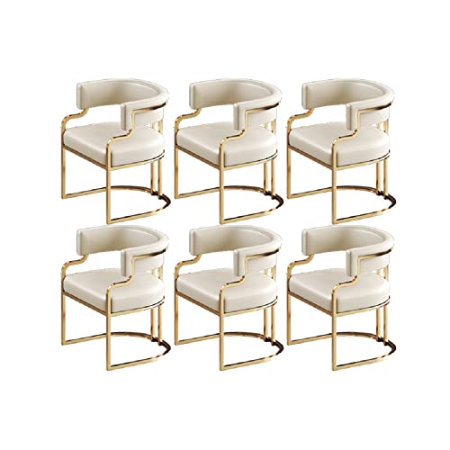 Xindar Dining Chair, Faux Leather Dining Chairs Glam Style Open Back Armless Chair For Dining Room (6, Off-White) #TOP17