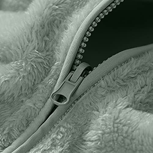 Borniu Plus Size Winter Fleece Jacket For Women Reversible Fuzzy Athletic Jacket Long Sleeve Casual Thermal Lightweight Coat #TOP4