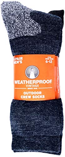 Men's Weatherproof Wool Blend All Purpose Outdoor Crew Socks 4 Pack2