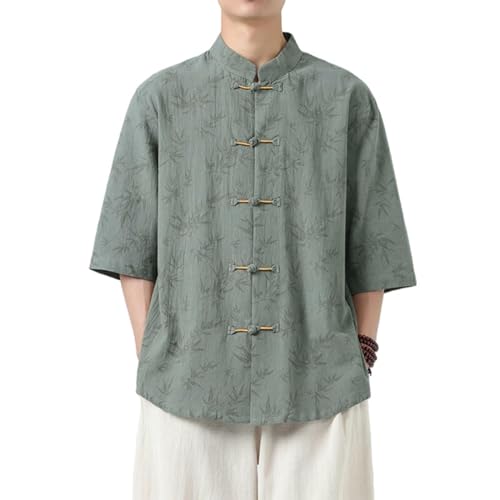 Chemise ample hommes style chinois en coton pour éviter la chaleur