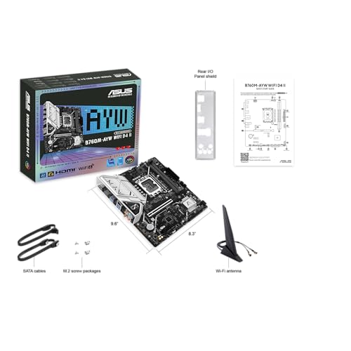 ASUS B760M-AYW WiFi D4 II Intel® B760 (LGA 1700) microATX mATX Motherboard, PCIe 5.0 x16 Support, Two M.2 Slots, DDR4, Realtek 2.5Gb Ethernet, Wi-Fi 6, HDMI, SATA 6 Gbps, Front USB 5Gbps, Aura Sync by Asus - Image 8