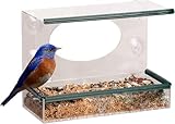 garden mile® Singular Comedero para Pájaros de plexiglás Transparente para la Ventana a Prueba de Ardillas Comedero de Sobremesa Semillas o Cacahuetes con Ventosas