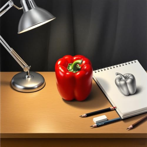 HEVSTIL 3Pack Artificial Bell Peppers,Fake Colorful Bell Peppers Artificial Veggie Lifelike Simulation for Still Life Paintings,Table Decor Photography (Red,Yellow,GreenBell Peppers)