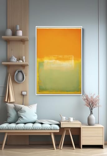 Affiche murale peinture abstraite salon | Grande toile jaune-vert